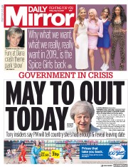 Daily Mirror (UK) Newspaper Front Page for 24 May 2019