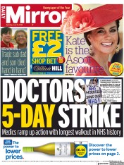 Daily Mirror (UK) Newspaper Front Page for 24 June 2023