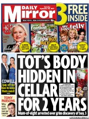 Daily Mirror Newspaper Front Page (UK) for 24 September 2011