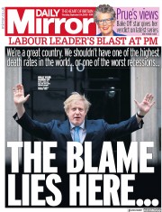 Daily Mirror (UK) Newspaper Front Page for 24 September 2020