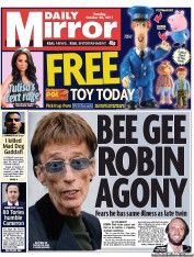 Daily Mirror Newspaper Front Page (UK) for 25 October 2011