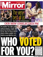 Daily Mirror (UK) Newspaper Front Page for 25 October 2022