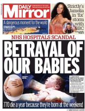Daily Mirror (UK) Newspaper Front Page for 25 November 2015