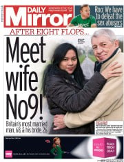 Daily Mirror (UK) Newspaper Front Page for 25 November 2016