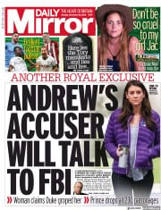 Daily Mirror (UK) Newspaper Front Page for 25 November 2019
