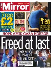 Daily Mirror front page for 25 November 2023