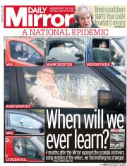 Daily Mirror (UK) Newspaper Front Page for 25 January 2017