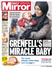 Daily Mirror (UK) Newspaper Front Page for 25 January 2018
