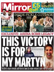 Daily Mirror front page for 25 March 2025
