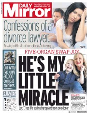 Daily Mirror (UK) Newspaper Front Page for 25 April 2018