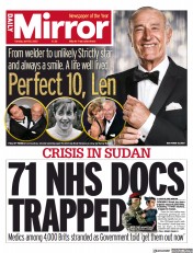 Daily Mirror (UK) Newspaper Front Page for 25 April 2023