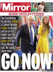 Daily Mirror front page for 25 June 2022