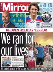 Daily Mirror (UK) Newspaper Front Page for 25 July 2023