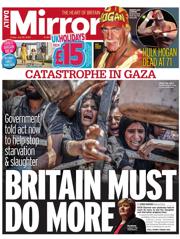 Daily Mirror front page for 25 July 2025