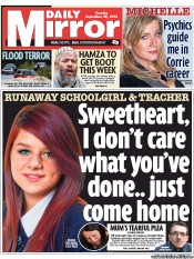 Daily Mirror (UK) Newspaper Front Page for 25 September 2012