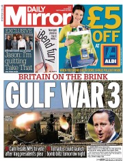 Daily Mirror (UK) Newspaper Front Page for 25 September 2014