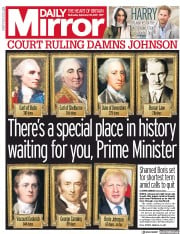 Daily Mirror (UK) Newspaper Front Page for 25 September 2019