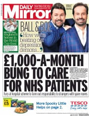 Daily Mirror (UK) Newspaper Front Page for 26 October 2017