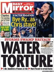 Daily Mirror (UK) Newspaper Front Page for 26 November 2012