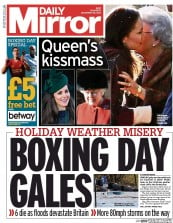 Daily Mirror (UK) Newspaper Front Page for 26 December 2013