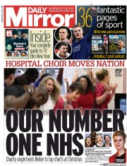 Daily Mirror (UK) Newspaper Front Page for 26 December 2015