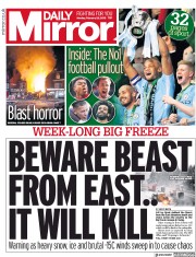 Daily Mirror (UK) Newspaper Front Page for 26 February 2018