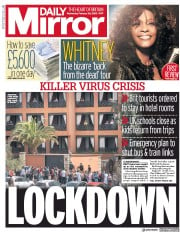Daily Mirror (UK) Newspaper Front Page for 26 February 2020