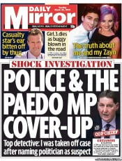 Daily Mirror (UK) Newspaper Front Page for 26 March 2013