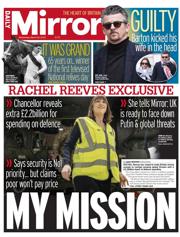Daily Mirror front page for 26 March 2025