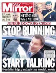 Daily Mirror (UK) Newspaper Front Page for 26 April 2016