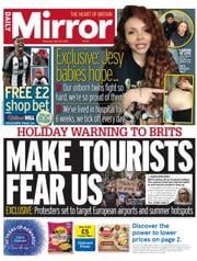 Daily Mirror front page for 26 April 2025