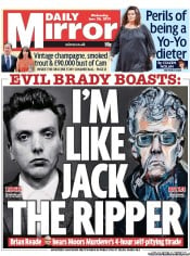 Daily Mirror (UK) Newspaper Front Page for 26 June 2013