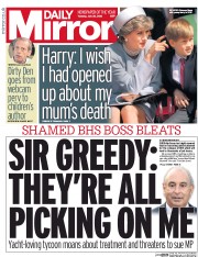 Daily Mirror (UK) Newspaper Front Page for 26 July 2016