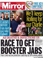 Daily Mirror (UK) Newspaper Front Page for 26 August 2021