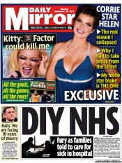 Daily Mirror Newspaper Front Page (UK) for 26 September 2011
