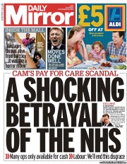Daily Mirror (UK) Newspaper Front Page for 26 September 2013
