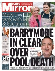 Daily Mirror (UK) Newspaper Front Page for 27 October 2016