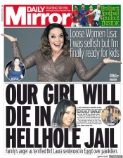Daily Mirror (UK) Newspaper Front Page for 27 December 2017
