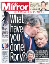 Daily Mirror (UK) Newspaper Front Page for 27 January 2017