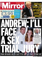 Daily Mirror front page for 27 January 2022