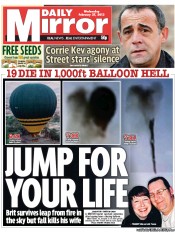 Daily Mirror (UK) Newspaper Front Page for 27 February 2013