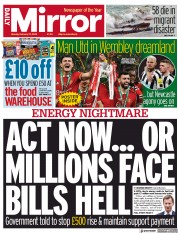 Daily Mirror (UK) Newspaper Front Page for 27 February 2023