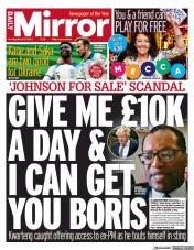 Daily Mirror front page for 27 March 2023