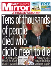 Daily Mirror (UK) Newspaper Front Page for 27 May 2021
