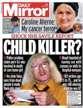 Daily Mirror (UK) Newspaper Front Page for 27 June 2014