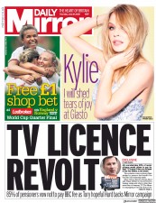 Daily Mirror (UK) Newspaper Front Page for 27 June 2019