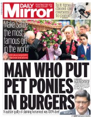 Daily Mirror (UK) Newspaper Front Page for 27 July 2017