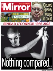 Daily Mirror (UK) Newspaper Front Page for 27 July 2023