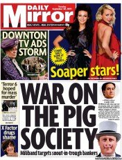Daily Mirror Newspaper Front Page (UK) for 27 September 2011