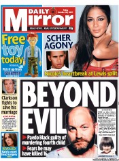 Daily Mirror (UK) Newspaper Front Page for 28 October 2011